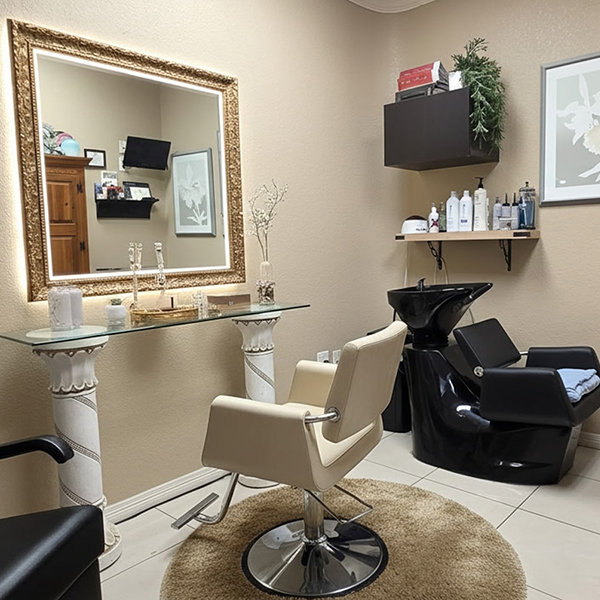 interior of hair studio at venus salon suites lewisville